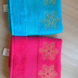 Blue Terry Towels & Fuchsia Embroidered Snowflake Ornament Gift For New Year Christmas - thumbnail 3