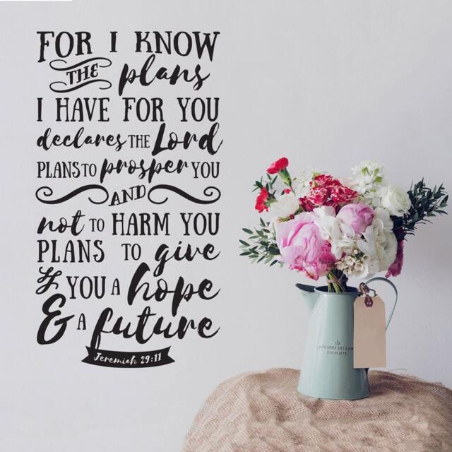 Jeremiah 2911 Verse Wall Decal - Uplifting Bible Quote Sticker - image 1