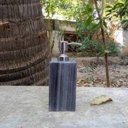 Black-Grey Marble Liquid Soap Dispenser , Bathroom Essential Black - thumbnail 2
