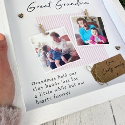 Great Grandma Frame- Personalised Scrabble Photo Grandmas Hold Our Tiny Hands- Nanny Gift- Nana Gift - Mother's Day - thumbnail 2