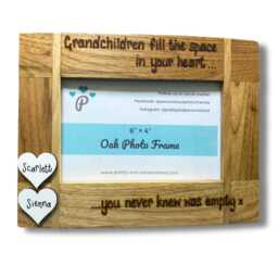 "Grandchildren Solid Oak Photo Frame - Nan, Grandad, Grandma, Grandpa Fits 6x4"", 7x5" - thumbnail 3