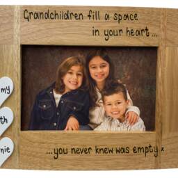 "Grandchildren Solid Oak Photo Frame - Nan, Grandad, Grandma, Grandpa Fits 6x4"", 7x5" - thumbnail 2