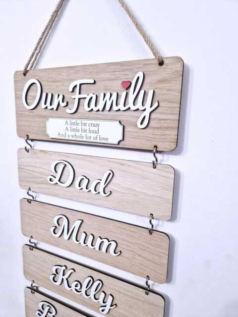 Family Wall Plaque, Personalized Wooden Name Sign, Rustic Home Decor, Custom Plaque For Decoration - image 1