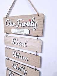 Family Wall Plaque, Personalized Wooden Name Sign, Rustic Home Decor, Custom Plaque For Decoration - thumbnail 1