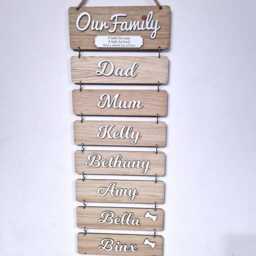Family Wall Plaque, Personalized Wooden Name Sign, Rustic Home Decor, Custom Plaque For Decoration - thumbnail 3