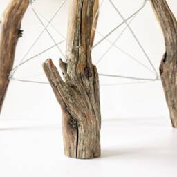 Handmade Live Edge Oak Bench Rustic Driftwood Style - thumbnail 4