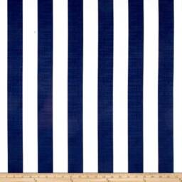 Navy Striped Outdoor Curtain Panels Richloom Solarium, Custom Made - thumbnail 2