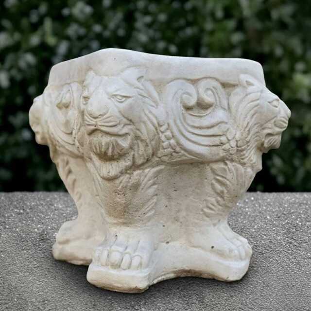 Fantasy Flower Pot Statue Concrete Planter Sculpture Outdoor Plant Decoration Handmade King Lions Art Lion Lover Gift Yard - image 1