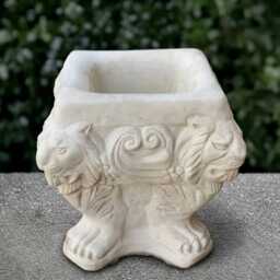 Fantasy Flower Pot Statue Concrete Planter Sculpture Outdoor Plant Decoration Handmade King Lions Art Lion Lover Gift Yard - thumbnail 4