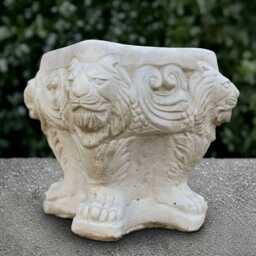 Fantasy Flower Pot Statue Concrete Planter Sculpture Outdoor Plant Decoration Handmade King Lions Art Lion Lover Gift Yard - thumbnail 1