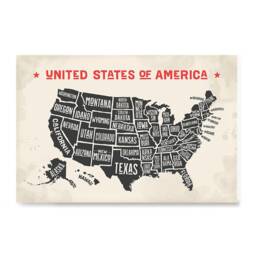 Usa Maps With States Details Posters - Poster Printing Wall Art Print For Home School, Classroom, Office Decor Red Title - thumbnail 2
