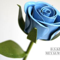Light Blue Steel Rose New Baby Boy Gift - thumbnail 2