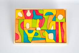 Wooden Building Blocks - Play Set Toys Kids Eco Wood Educational Montessori & Waldorf Inspired - thumbnail 1