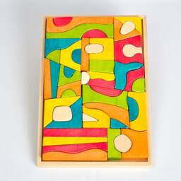 Wooden Building Blocks - Play Set Toys Kids Eco Wood Educational Montessori & Waldorf Inspired - thumbnail 2