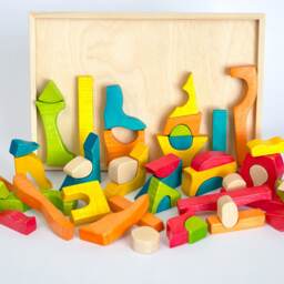 Wooden Building Blocks - Play Set Toys Kids Eco Wood Educational Montessori & Waldorf Inspired - thumbnail 3