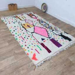 Hand Knotted Moroccan Rug Authentic Wool Berber Azilal Rug - thumbnail 3