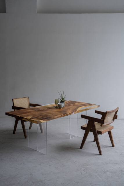 Customize Epoxy Resin Table, River , Wooden Office, Dining Table Top, Coffee - Walnut Wood - image 1