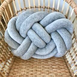 Scandinavian Design Light Grey Knot Cushion, Reversible Knot Pillow 2In1 - thumbnail 2
