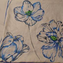 Designers Guild Fabric 100% Linen Embroidery Montsuki Cobalt Cushion Cover - thumbnail 3