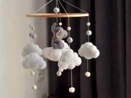 Baby Elephant Mobile - Animal Development Jungle Cloud Neutral Perfect Shower Gift