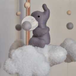 Baby Elephant Mobile - Animal Development Jungle Cloud Neutral Perfect Shower Gift - thumbnail 3
