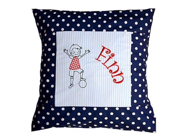 "Embroidered Cushion ""Footballer + Name" - image 1