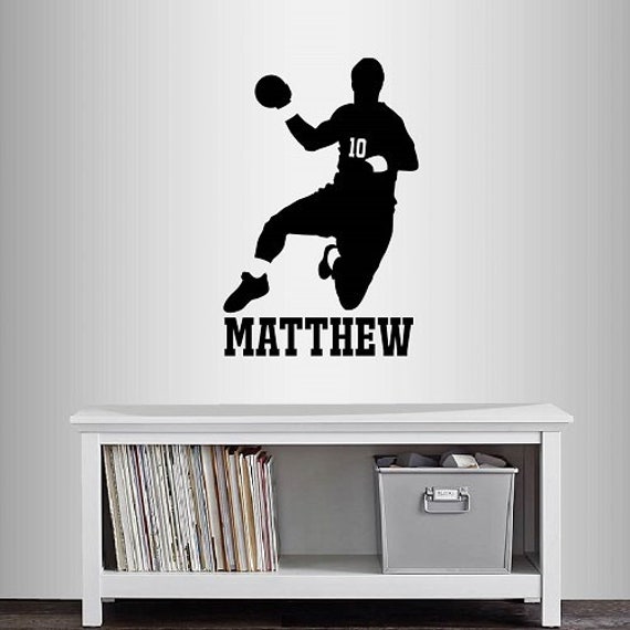 In-Style Decals Wall Vinyl Decal Home Decor Art Sticker Custom Name Boy Man Handball Player Sports Sportsman Teen Room Mural Design 223 - image 1