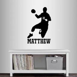 In-Style Decals Wall Vinyl Decal Home Decor Art Sticker Custom Name Boy Man Handball Player Sports Sportsman Teen Room Mural Design 223 - thumbnail 1