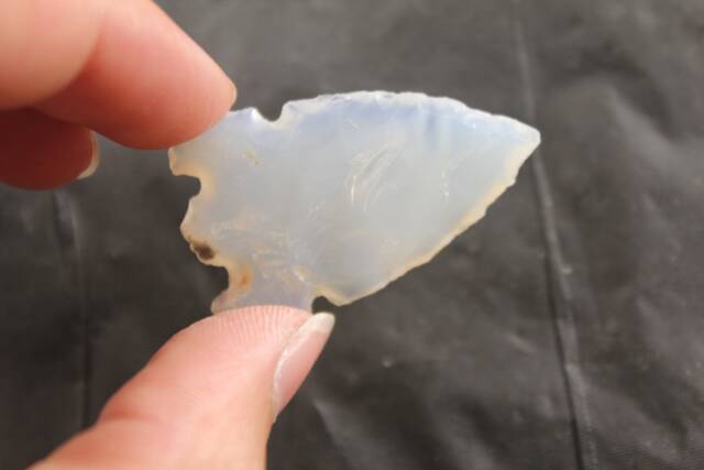 Brazilian Agate Flint Knapped Side Notched Gem Point Wire Wrapping Pendant Arrowhead 2-3/8'' - image 1