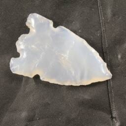 Brazilian Agate Flint Knapped Side Notched Gem Point Wire Wrapping Pendant Arrowhead 2-3/8'' - thumbnail 2