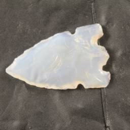 Brazilian Agate Flint Knapped Side Notched Gem Point Wire Wrapping Pendant Arrowhead 2-3/8'' - thumbnail 3