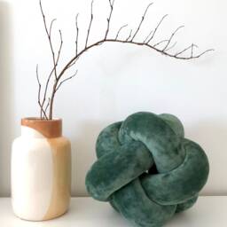 Small Knot Pillow, Velvet Ball Decorative Cushion, Cute Accent Calming Office Decoration - thumbnail 2