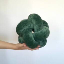 Small Knot Pillow, Velvet Ball Decorative Cushion, Cute Accent Calming Office Decoration - thumbnail 3
