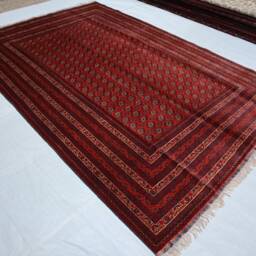 Handmade Red 7x10 Turkmen Bokhara Rug Natural Wool & Colors Hand-Knotted Afghan - Bedroom For Living Room 200x300 cm Carpet - thumbnail 3
