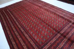 Handmade Red 7x10 Turkmen Bokhara Rug Natural Wool & Colors Hand-Knotted Afghan - Bedroom For Living Room 200x300 cm Carpet - thumbnail 1