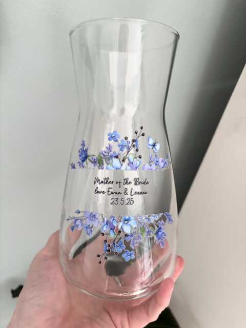 Personalised Mother Of The Bride Vase, Floral Anniversary Gift, Personalised Mother Bride Gift - image 1