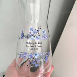 Personalised Mother Of The Bride Vase, Floral Anniversary Gift, Personalised Mother Bride Gift - thumbnail 2