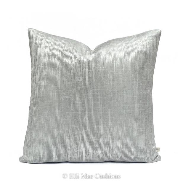Luxury Designer Silver Contemporary Plain Weave Fabric Cushion Cover Pillow - image 1