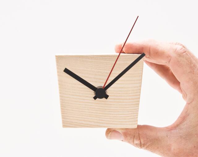 Small Modern Wall Clock, Unique Wood Clock Eiko - image 1