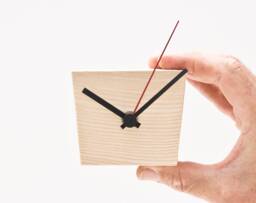 Small Modern Wall Clock, Unique Wood Clock Eiko - thumbnail 1