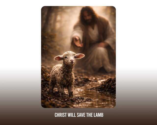 Jesus & Lamb Printable Art, Christian Wall Decor - Digital Download - image 1