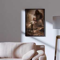 Jesus & Lamb Printable Art, Christian Wall Decor - Digital Download - thumbnail 3
