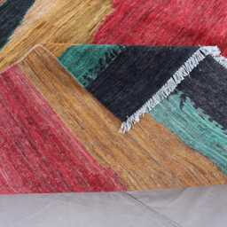 8x10 Gabbeh Pictorial Rug, Animal Hunting Piece, Handmade Wool Art Afghan Tribal Multicolor Natural Veg Dyes Living Room Rug - thumbnail 4