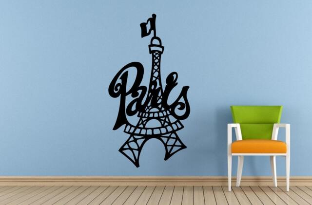 Paris France Eiffel Tower Wall Decal Vinyl Sticker Mural Room Decor L1708 - image 1