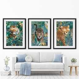 Big Cats Framed Art Print Trio - thumbnail 1