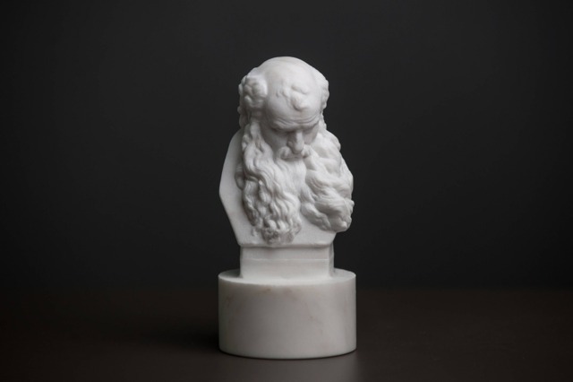 Marble Bust Head Of An Old Man By Augustin Pajou Carved Statue Artist Sculpture - image 1