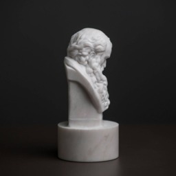 Marble Bust Head Of An Old Man By Augustin Pajou Carved Statue Artist Sculpture - thumbnail 2