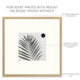 "Oak Effect Wooden Photo Frame 20x20"" For 10x10" - thumbnail 3
