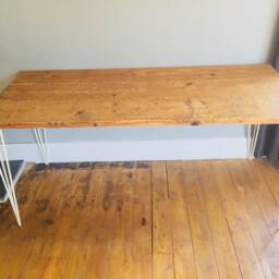 Industrial Desk With White Hairpin Legs - thumbnail 4