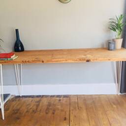 Industrial Desk With White Hairpin Legs - thumbnail 2